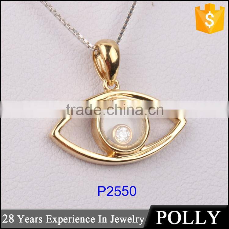 Charming designs new style bezel setting eye pendant necklace for men and women