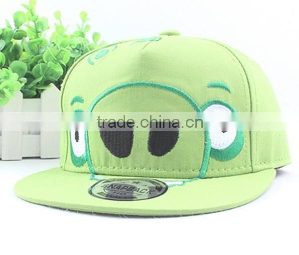 Latest Cute Elephant Embroideried Flat Brim Children Kids Cricket Cap