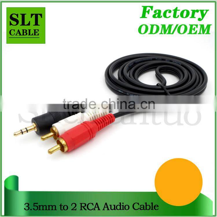 SLT 48ft High Quality 3.5mm to 2RCA Auxiliary Audio Extension Cable