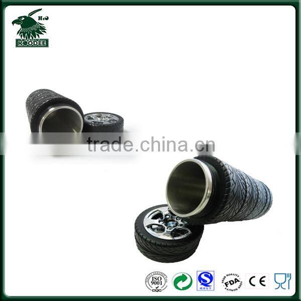 Fashion tyre Double wall stainless steel Ttyre mug