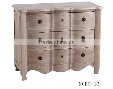 Antique natural wood drawers cabinet shabby chic wood living room cabinet