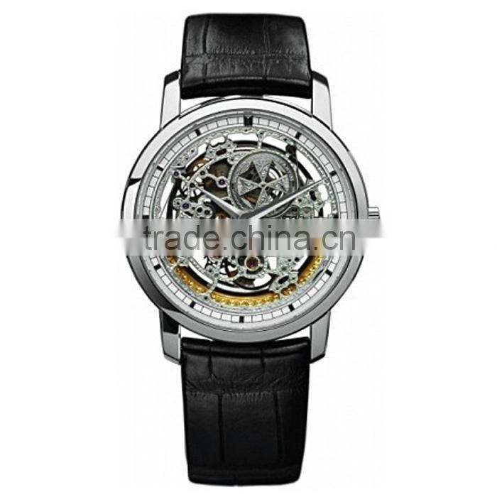 Hot skeleton all stainless steel japan movt factory watch