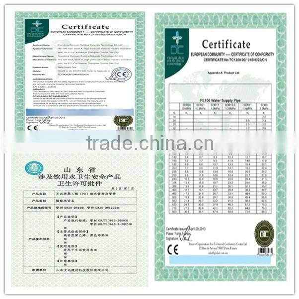 high quality polyethylene buried pe gas pipe and fittings