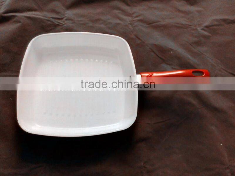 Aluminum Non-stick Ceramic Square frying pan Grill pans Steak Pans with Removable handle cookware