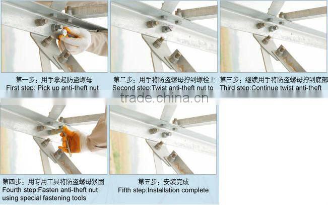 Round Anti-theft Nut with Spring and Balls