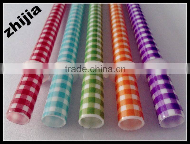 Colorful hard plastic decorative drinking straws