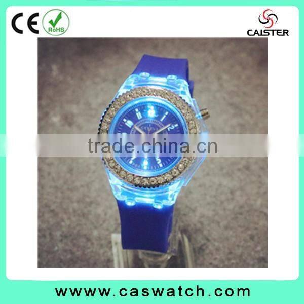 Cheap crystal watch silicone watches band colorful lights watch alibaba china