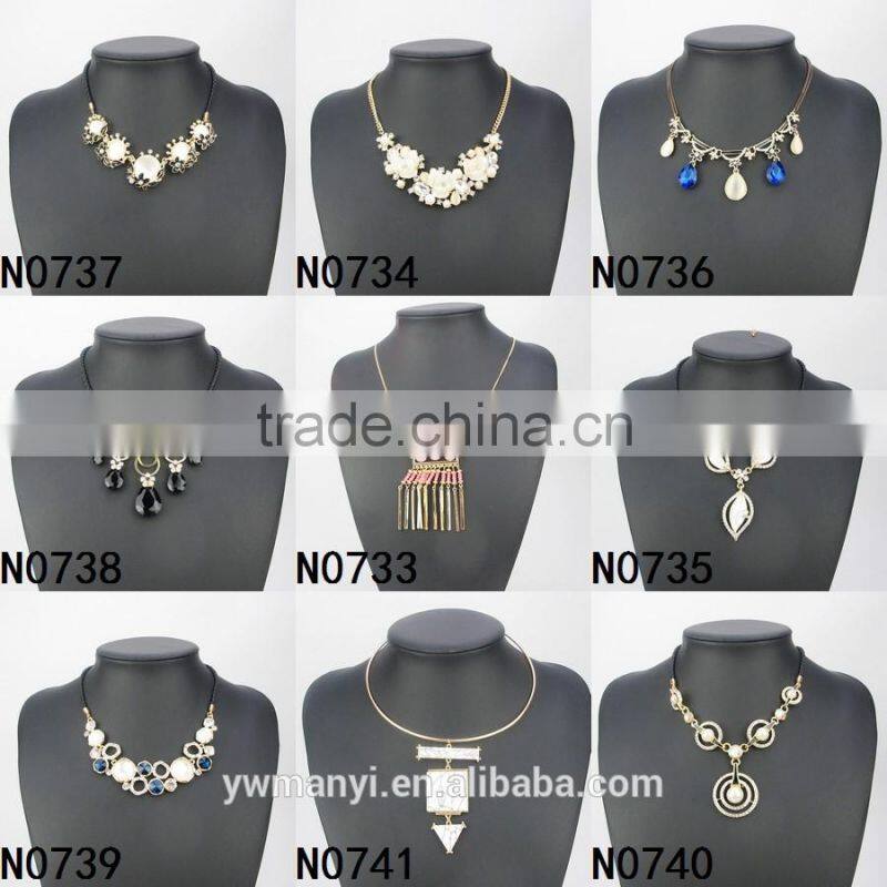 Facoty crystal punk necklace jewelry gold chain necklace