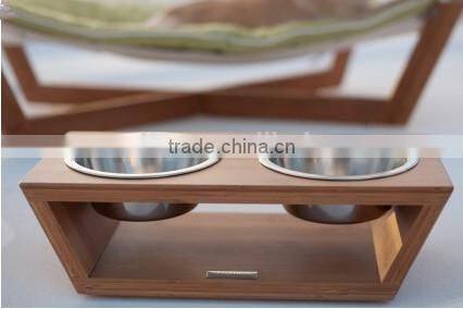 Bamboo Dual Dog Bowls