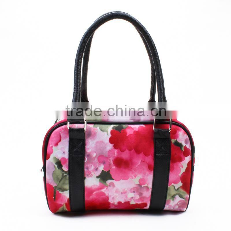 High quality flower printing neoprene tote bag for woman