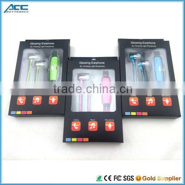 Classic EL Light Flowing Metal Stereo Earphone