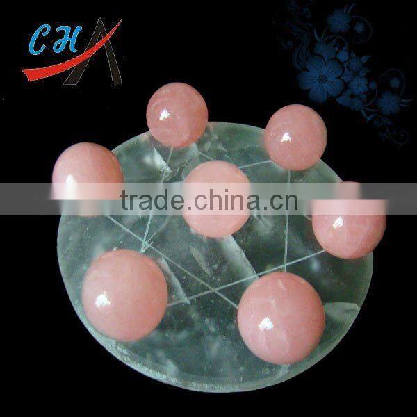 CH-1201 wholesale Fine gift FengShui natural rose quartz seven stars array
