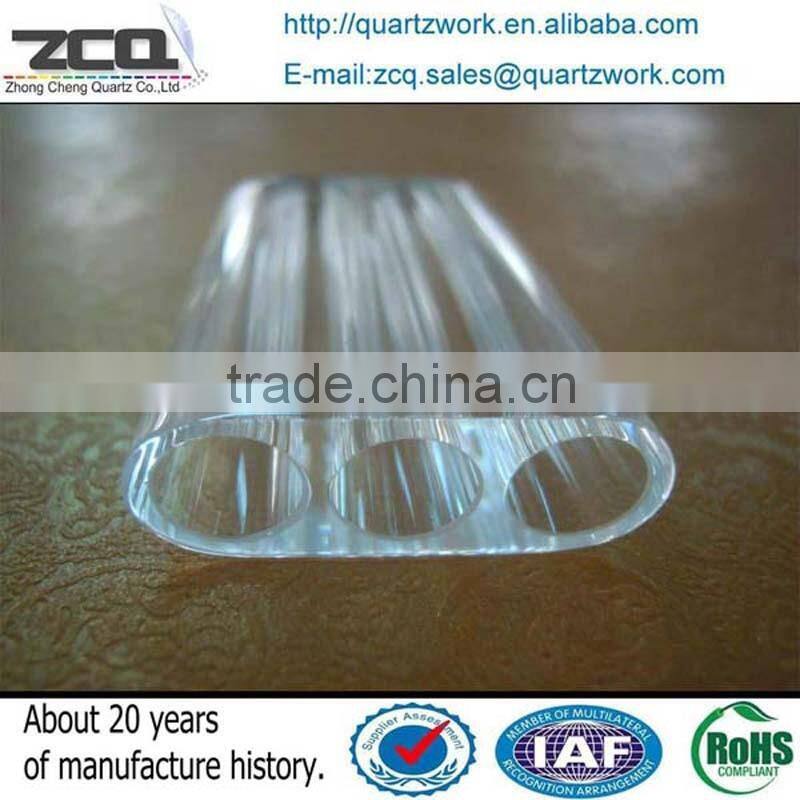 clear double hole quartz tube laser cavity