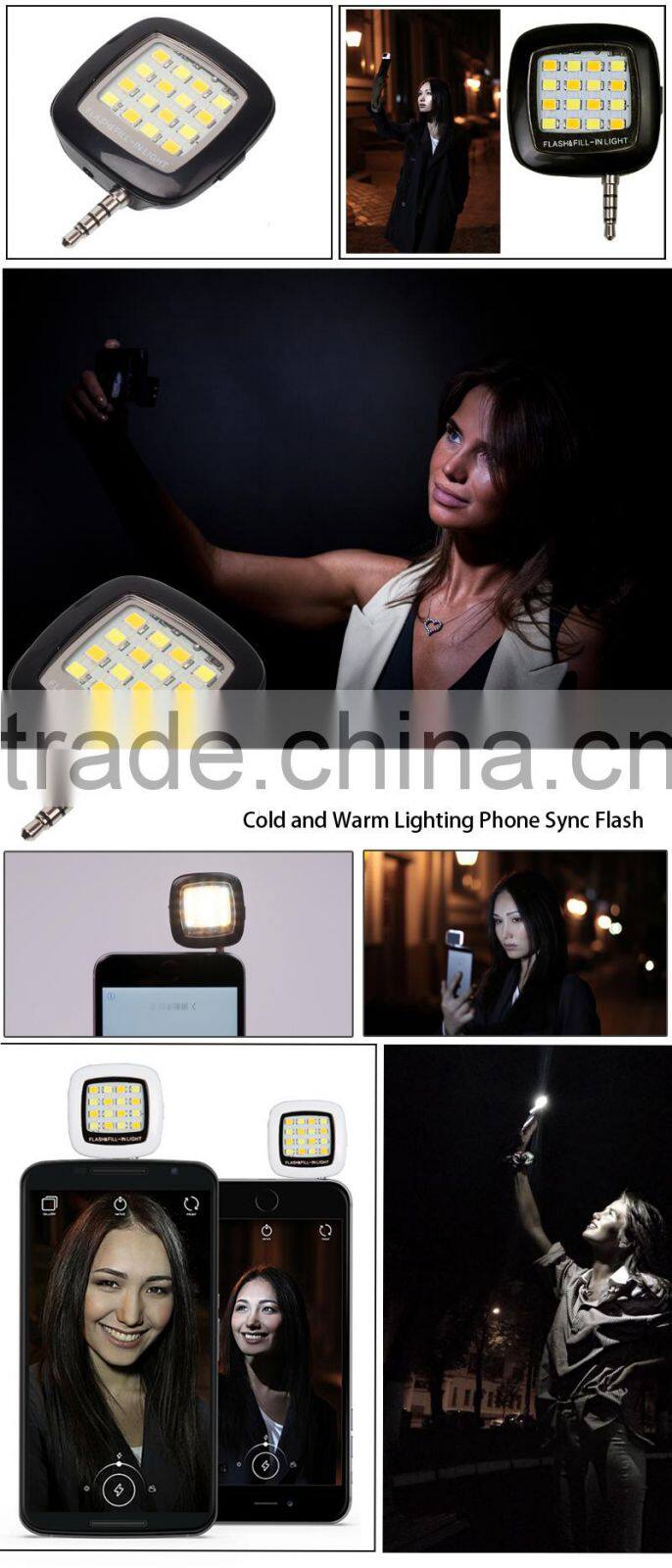 Hot sale 16 LED light filling mobile Phone support mini selfie led flash light