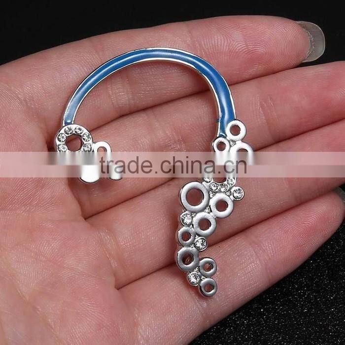 Cheap wholesale earring latest design diamond hollow alloy charm ear cuff