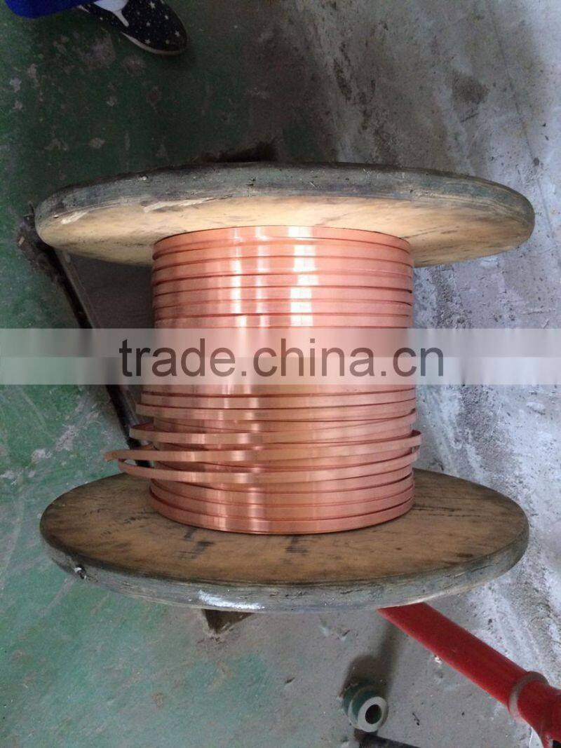 Bare copper/aluminum flat wire