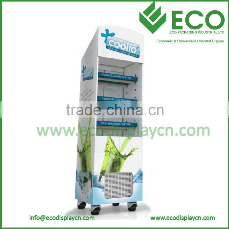 Corrugated Plastic Cardboard Display Stands, Cardboard Floor Display Stands With Cooler