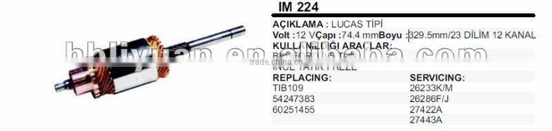 IM224 12V Lucas Starter Armature