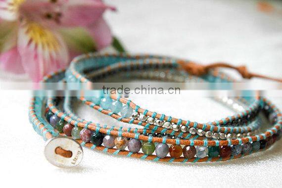 Sterling Delicate Pink Wrap Bracelet with real pearls