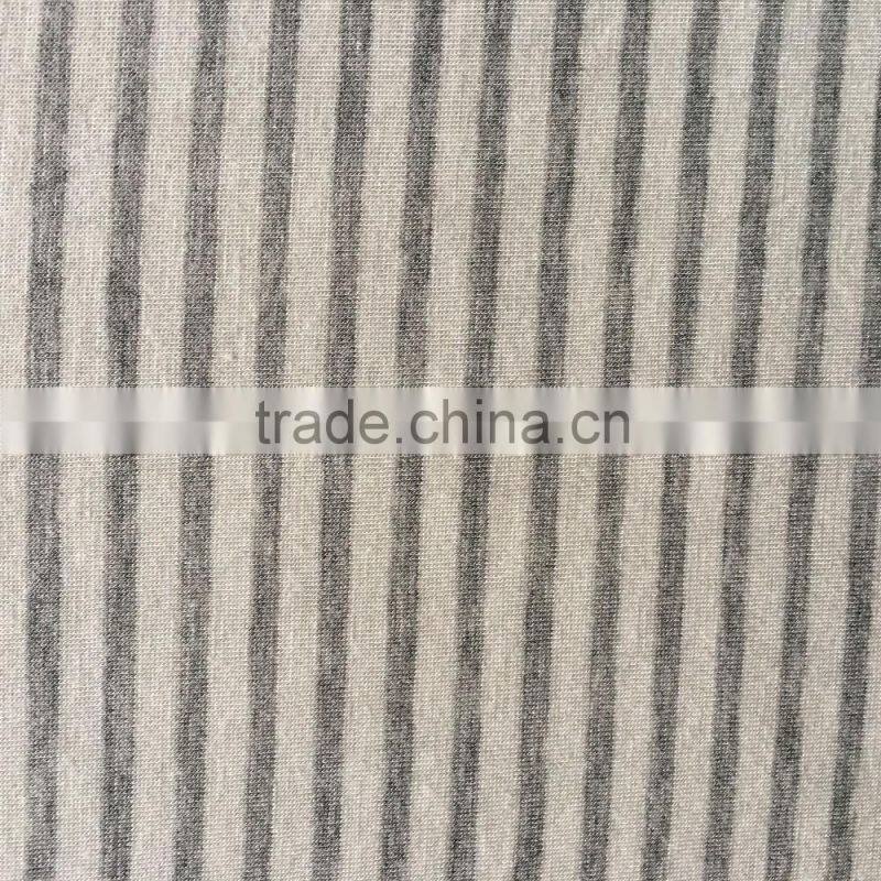 2016 newest polyester rayon yarn dyed striped knit jersey fabric,slub and printed single side fabric from Chinese manufacturer