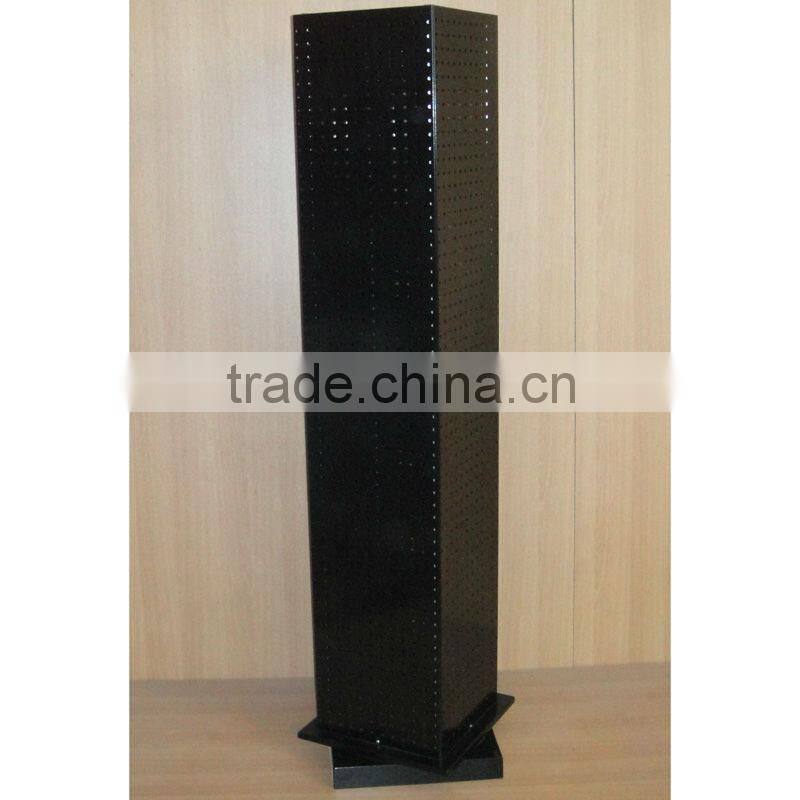 four sides metal floor rotating pegboard rack with trade assurance