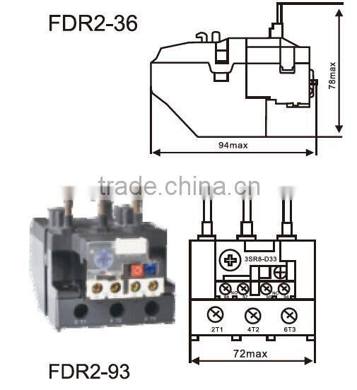 Auto relay/Thermal overload relay/power relay FDR2-36