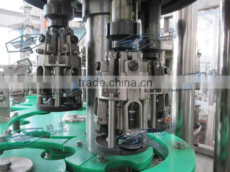 Juice bottling line with aluminum cap