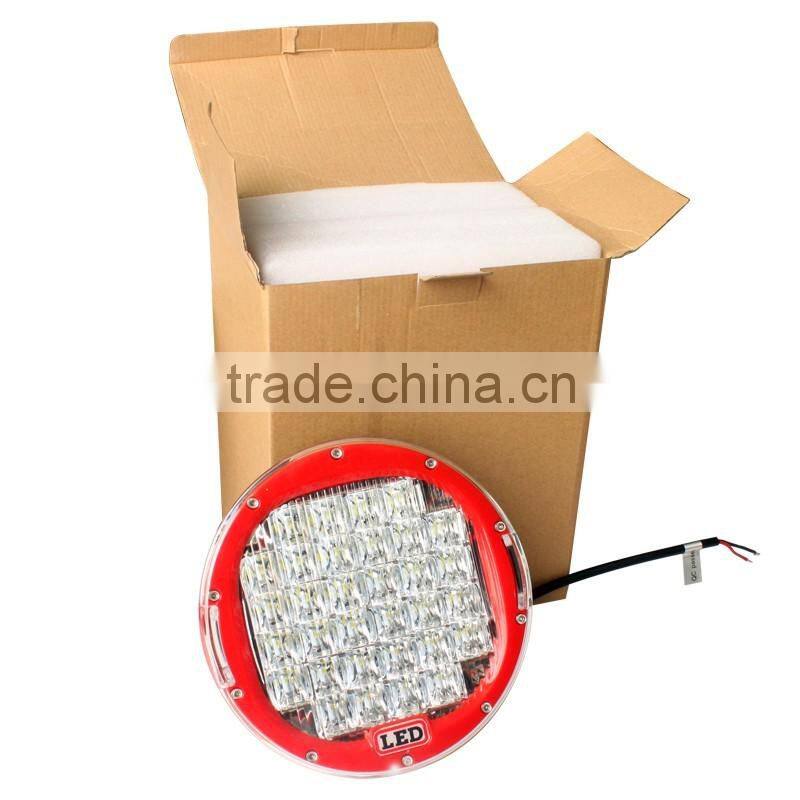 Top Sale Black/ Red automobile 4x4 accessories 4wd offroad 9 inch 96w round led working light led driving lights work light led