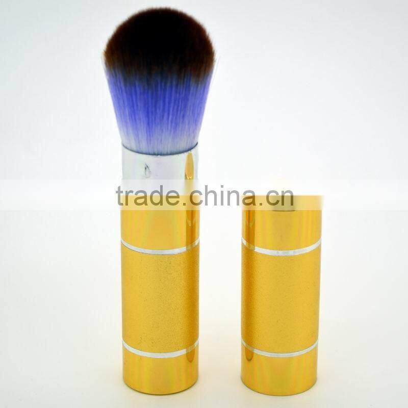 retractable powder brush,aluminum handle cosmetic tools