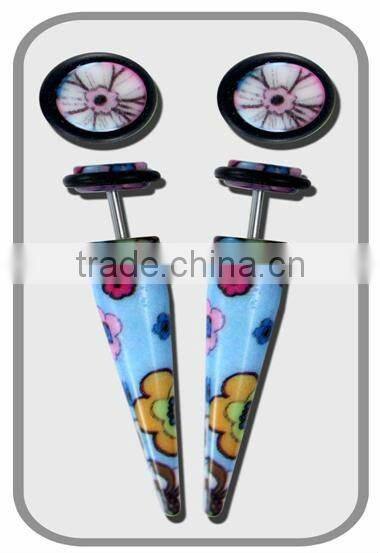 Red Fake Plug with Crystal stone