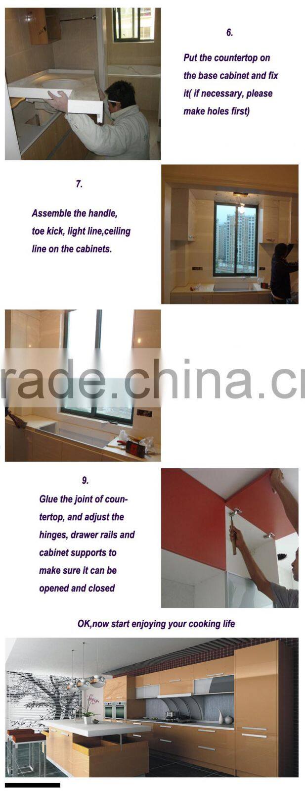 2015 modern style PVC wood kitchen cabinet