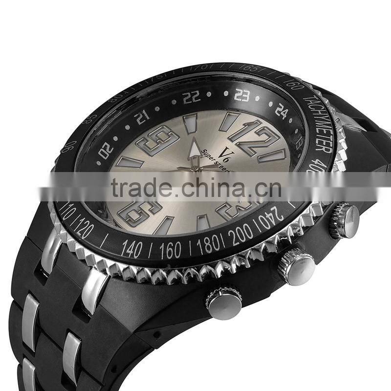 WJ-5414 big face silicone trendy attractive top brand V6 night luminous men and women watch