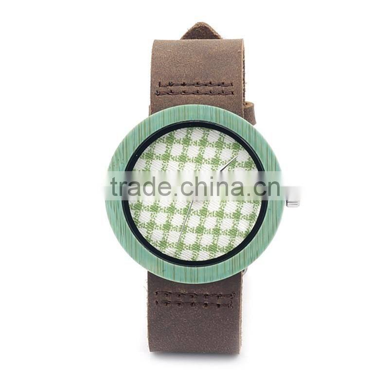 WJ-5353 Japan movement newest special genuine leather strap wood dial unisex watches