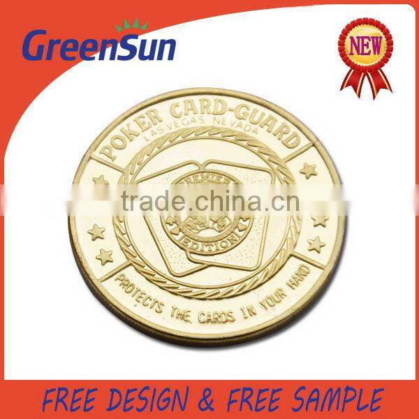 China supplier special design gold sandblasting coins