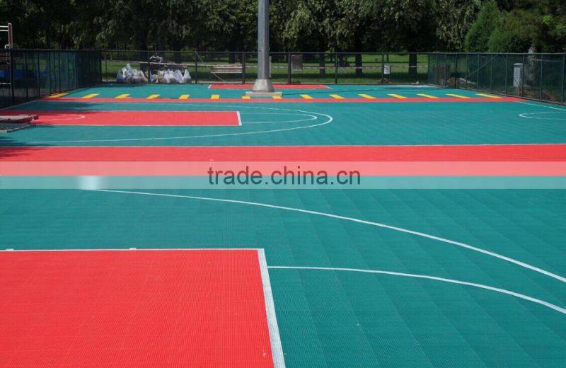 Plastic interlocking badminton court with high quality
