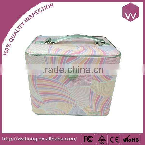 Handmade Pink Double-deck Mirrored Jewelery Packaging Box Handle Mirror Jewelery Case Wholesale