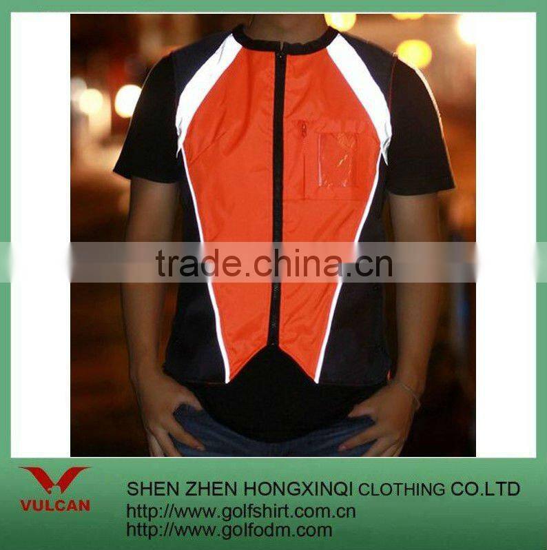 orange reflectitive material short-sleeves workwear