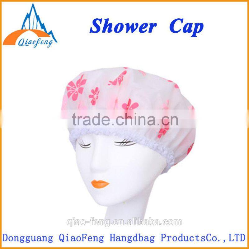 Waterproof PVEA Shower Caps With Double Layers