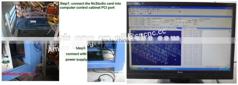 4 Heads 2500*1300mm Woodworking CNC Router on 4 Z-axis NcStudio Control ZK-2513-4