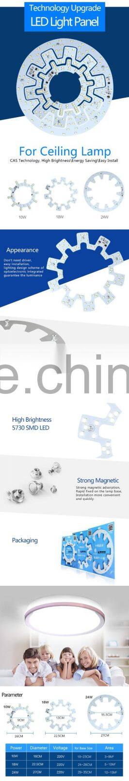 AC220V Direct Drive Voltage Protect 10W 18W 24W LED Aluminum Panel PCBA Plate for Ceiling Light Replace