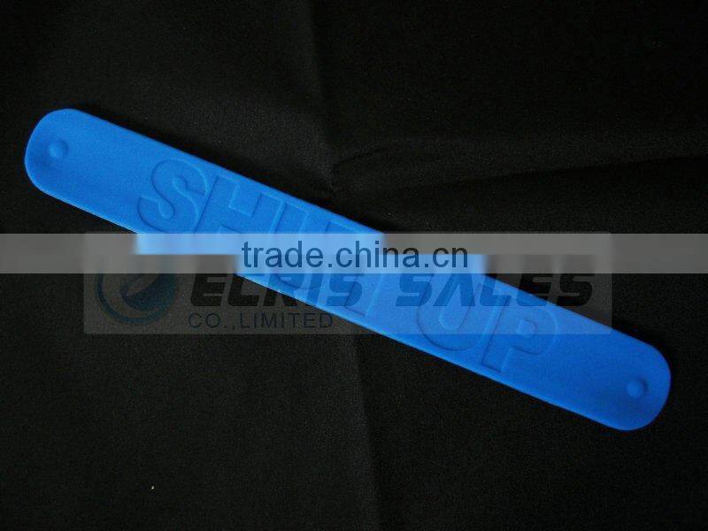 debossed silicone rubber bracelet with metal