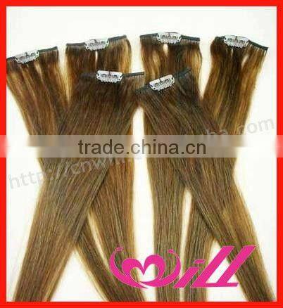 High Quality Pretty Easy Clips Hair Extensions Hot Pink Cheap 1 pc Clip in Hair Extension Human Hair Extension