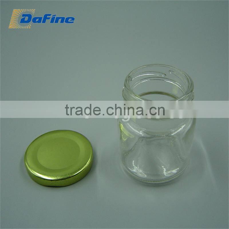 90ml Clear Glass Wide Mouth Mini Jars/ Hot Sauce Jars/ Caviar Jars with Metal Caps