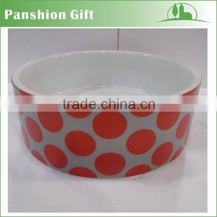 wholesale ceramic dog bowl with decal finish