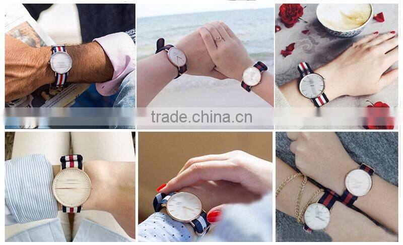 Black Gray Stripe Color PVD Gold 24mm Zulu Watch Strap