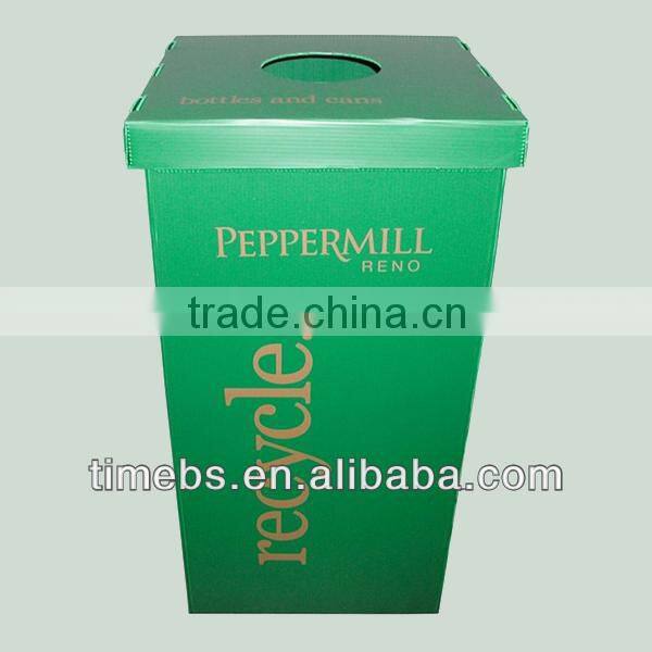 collapsible corrugated plastic recycle bins indoor use
