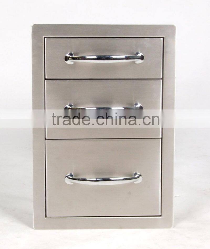 Icegreen Office Use Stainless Steel Storage Cabinet With Flush Triple Access Drawer