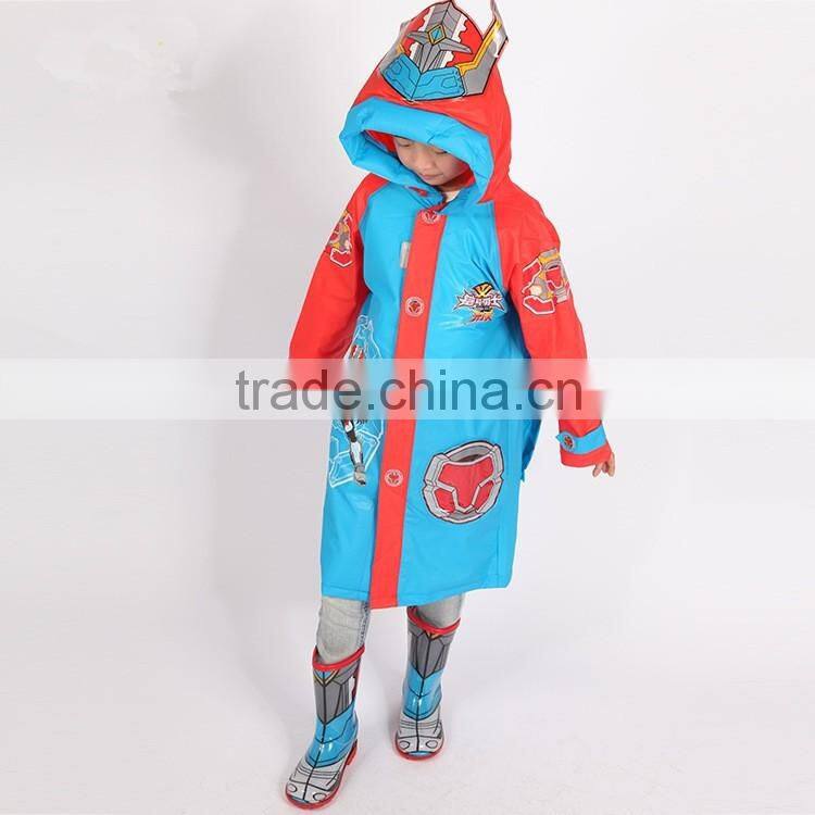 2016 new design hot sale oem Korean Students cartoon clear rain coat