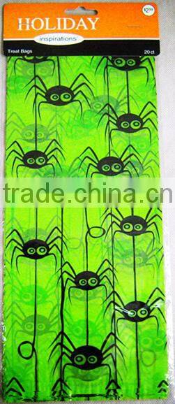 Beautiful printed Halloween treat or trick plastic loot bags