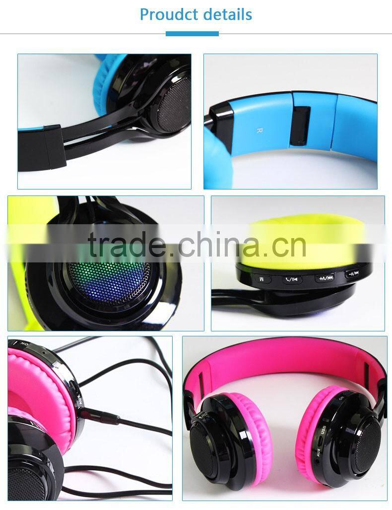 hot selling 2016 amazon Led wireless stereo bluetooth headphones